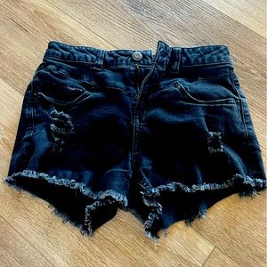 Black cut off shorts